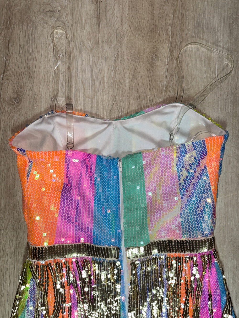 Multicolor Sequin Mini Dress with Bandana - Picture 5 of 13